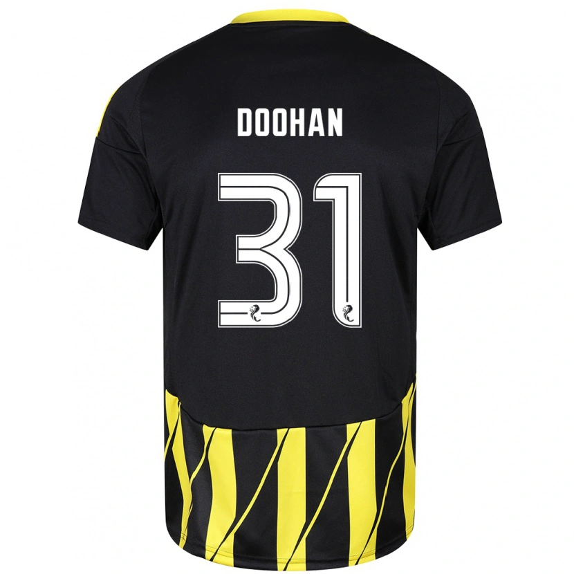 Danxen Kinder Ross Doohan #31 Schwarz Gelb Auswärtstrikot Trikot 2024/25 T-Shirt Schweiz
