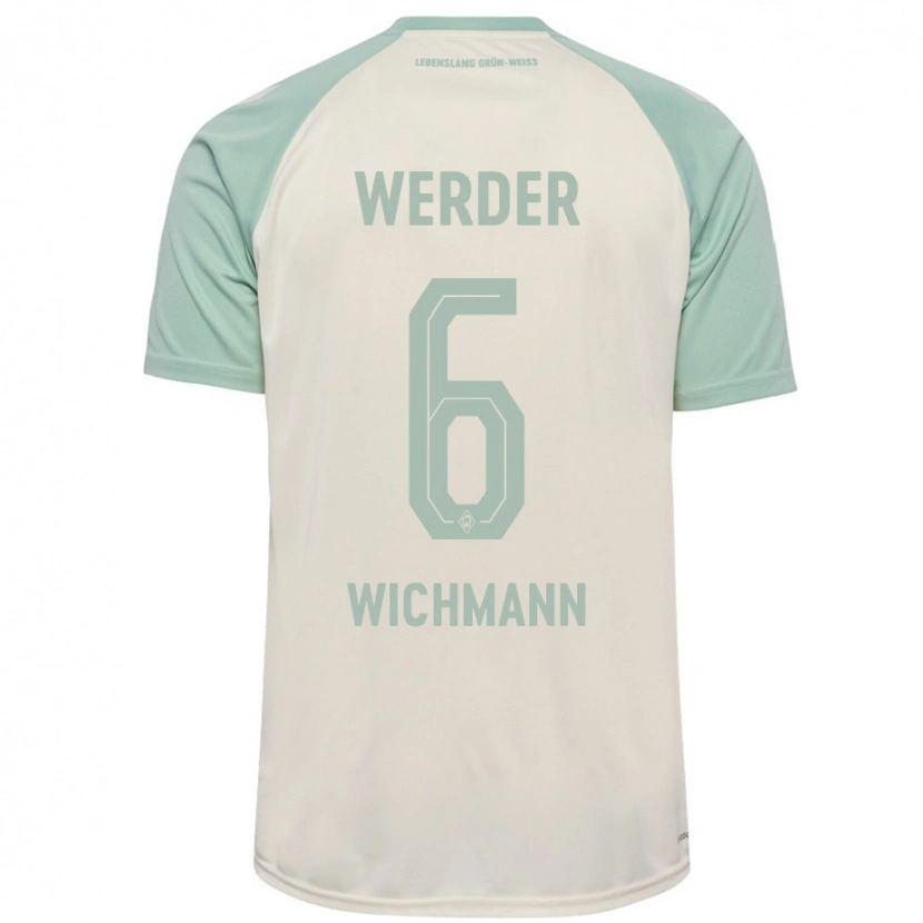 Danxen Kinder Reena Wichmann #6 Cremeweiß Hellgrün Auswärtstrikot Trikot 2024/25 T-Shirt Schweiz