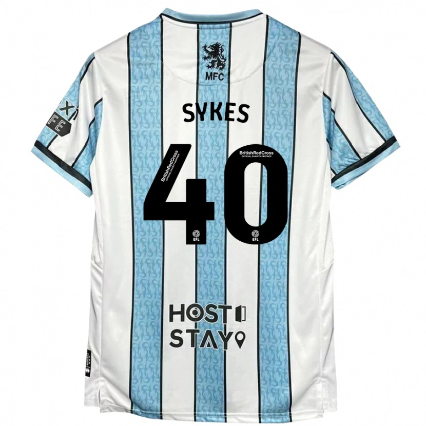 Danxen Kinder Cain Sykes #40 Weiß Blau Auswärtstrikot Trikot 2024/25 T-Shirt Schweiz