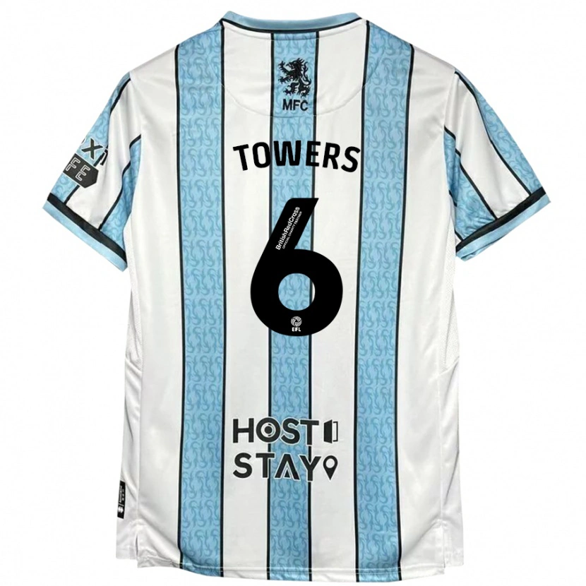 Danxen Kinder Abby Towers #6 Weiß Blau Auswärtstrikot Trikot 2024/25 T-Shirt Schweiz