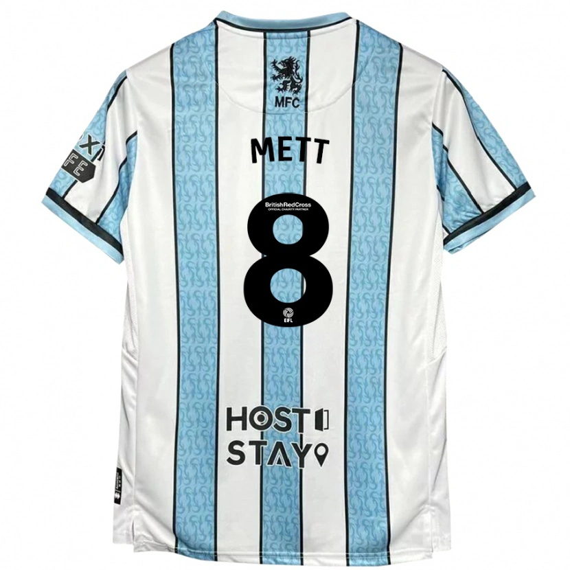 Danxen Kinder Jessica Mett #8 Weiß Blau Auswärtstrikot Trikot 2024/25 T-Shirt Schweiz