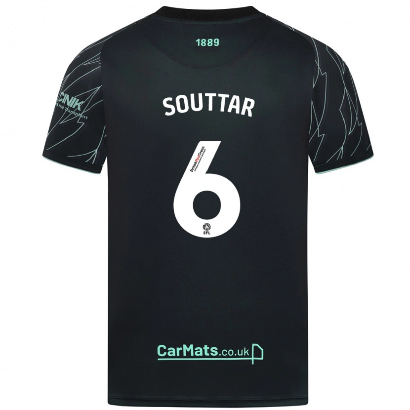 Danxen Kinder Harry Souttar #6 Schwarz Grün Auswärtstrikot Trikot 2024/25 T-Shirt Schweiz