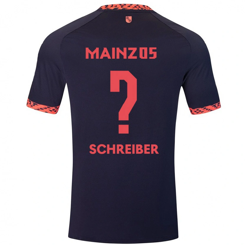 Danxen Kinder Philipp Schreiber #0 Blau Korallenrot Auswärtstrikot Trikot 2024/25 T-Shirt Schweiz