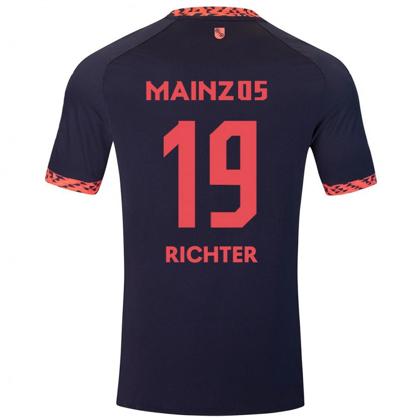 Danxen Kinder Marc Richter #19 Blau Korallenrot Auswärtstrikot Trikot 2024/25 T-Shirt Schweiz