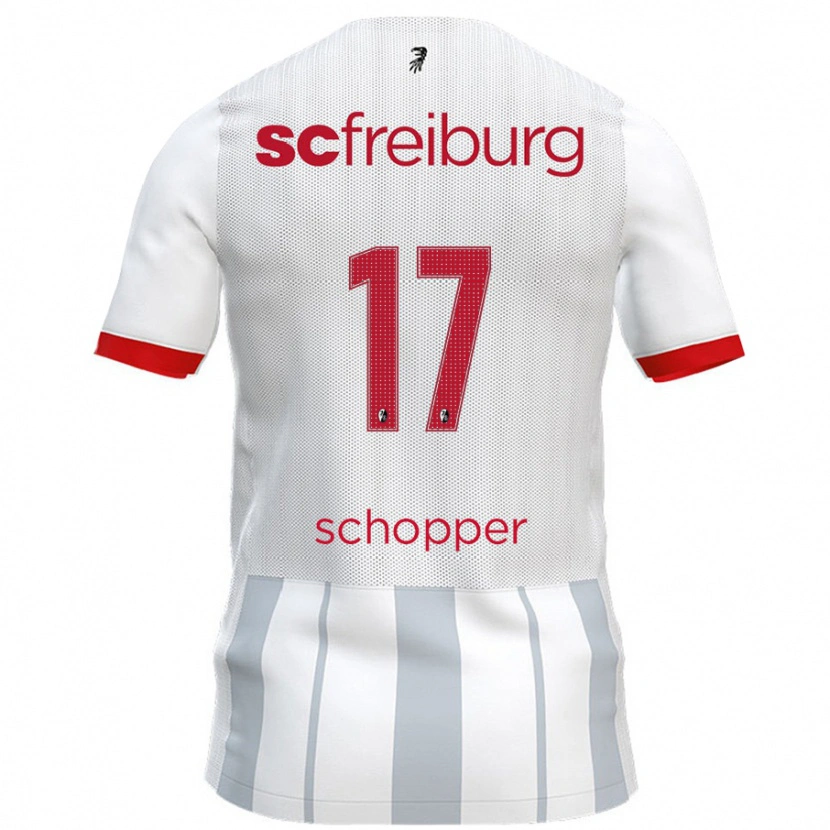 Danxen Kinder David Schopper #17 Weiß Grau Auswärtstrikot Trikot 2024/25 T-Shirt Schweiz