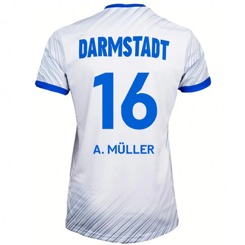 Danxen Kinder Andreas Müller #16 Weiß Blau Auswärtstrikot Trikot 2024/25 T-Shirt Schweiz