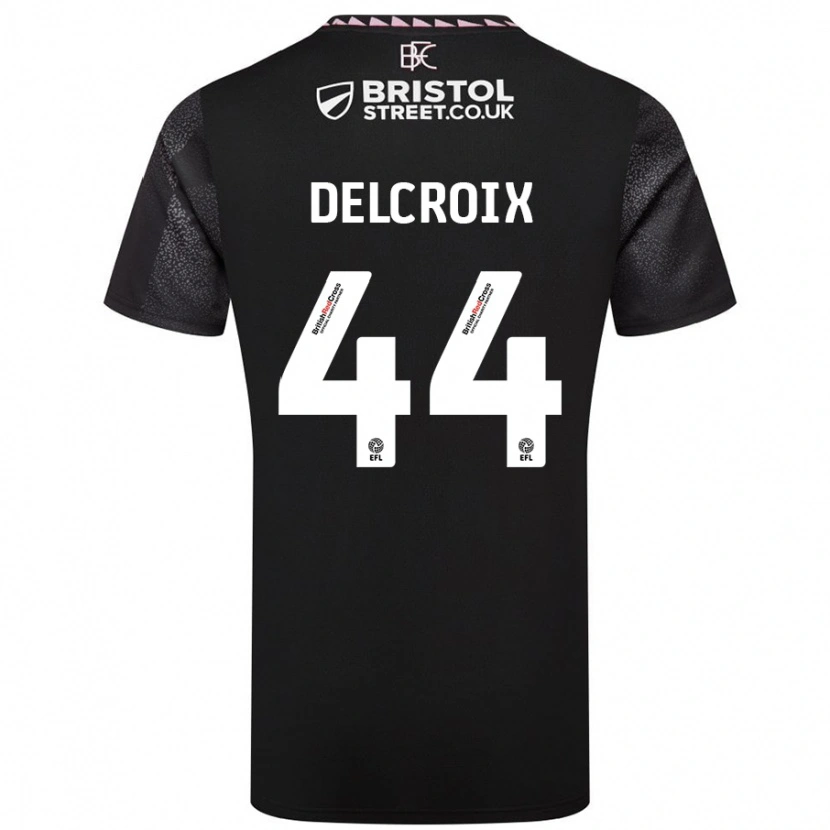 Danxen Kinder Hannes Delcroix #44 Schwarz Auswärtstrikot Trikot 2024/25 T-Shirt Schweiz