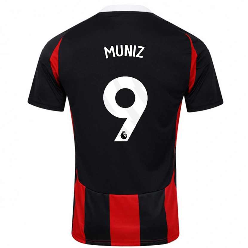 Danxen Kinder Rodrigo Muniz #9 Schwarz Rot Auswärtstrikot Trikot 2024/25 T-Shirt Schweiz