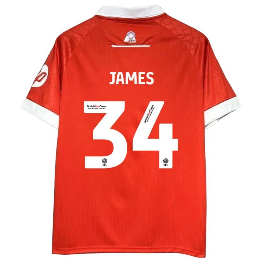 Danxen Herren Aaron James #34 Rot Weiß Heimtrikot Trikot 2024/25 T-Shirt Schweiz