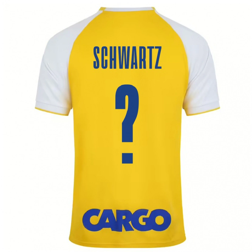 Danxen Herren Noam Schwartz #0 Gelb Weiß Heimtrikot Trikot 2024/25 T-Shirt Schweiz