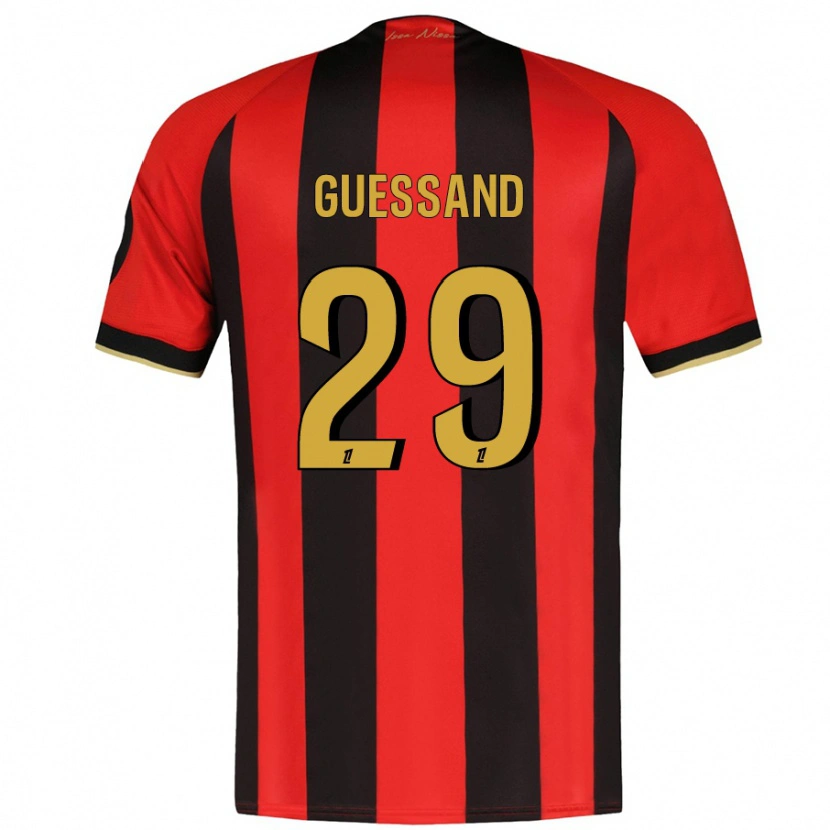 Danxen Herren Evann Guessand #29 Rot Schwarz Heimtrikot Trikot 2024/25 T-Shirt Schweiz