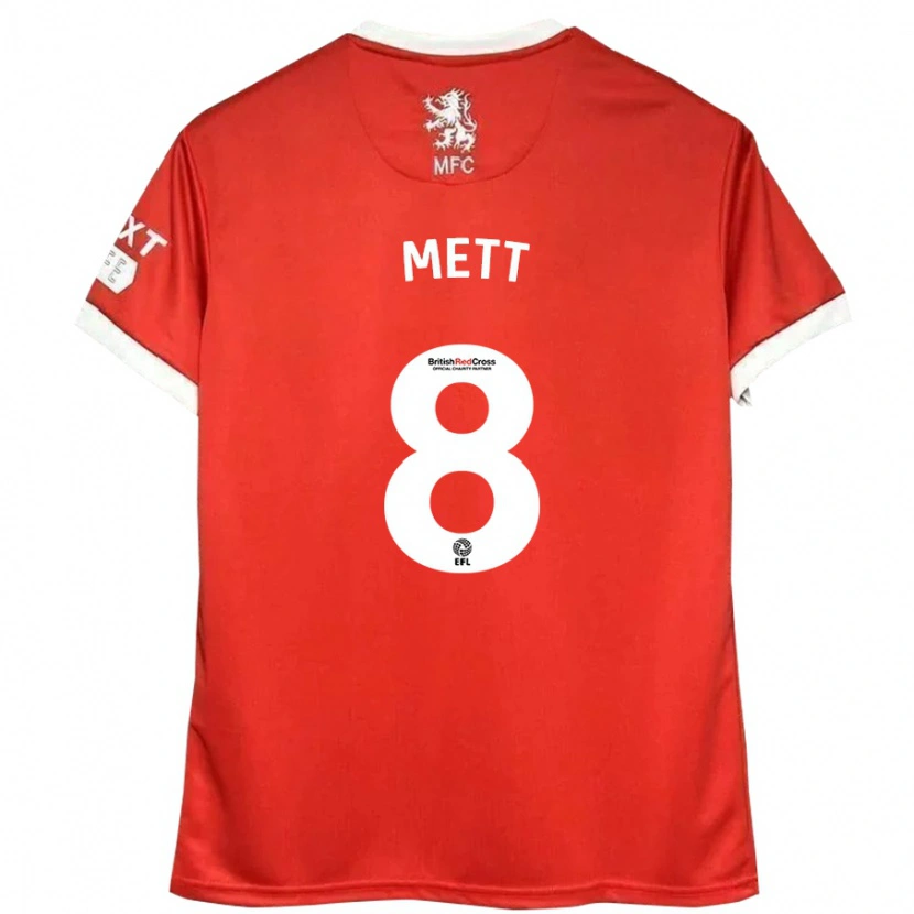 Danxen Herren Jessica Mett #8 Rot Weiß Heimtrikot Trikot 2024/25 T-Shirt Schweiz