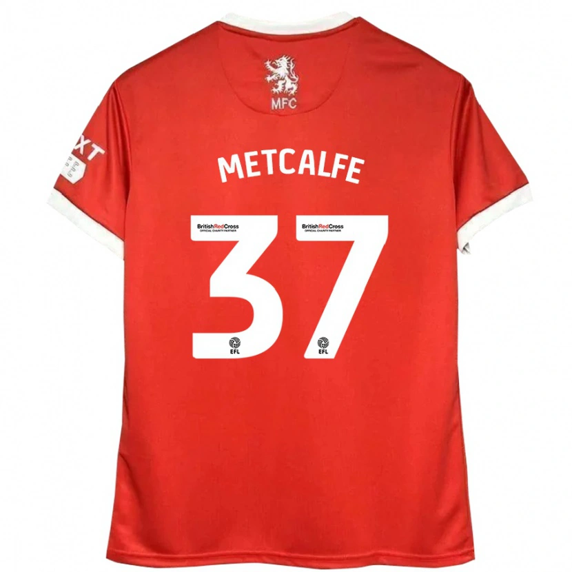 Danxen Herren Max Metcalfe #37 Rot Weiß Heimtrikot Trikot 2024/25 T-Shirt Schweiz