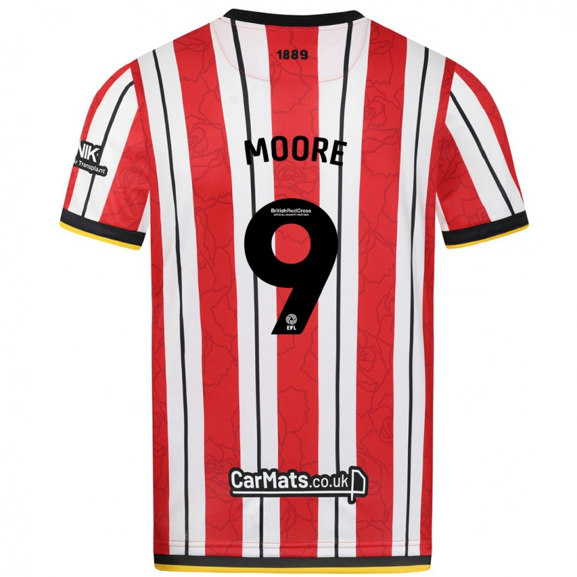 Danxen Herren Kieffer Moore #9 Rot Weiße Streifen Heimtrikot Trikot 2024/25 T-Shirt Schweiz