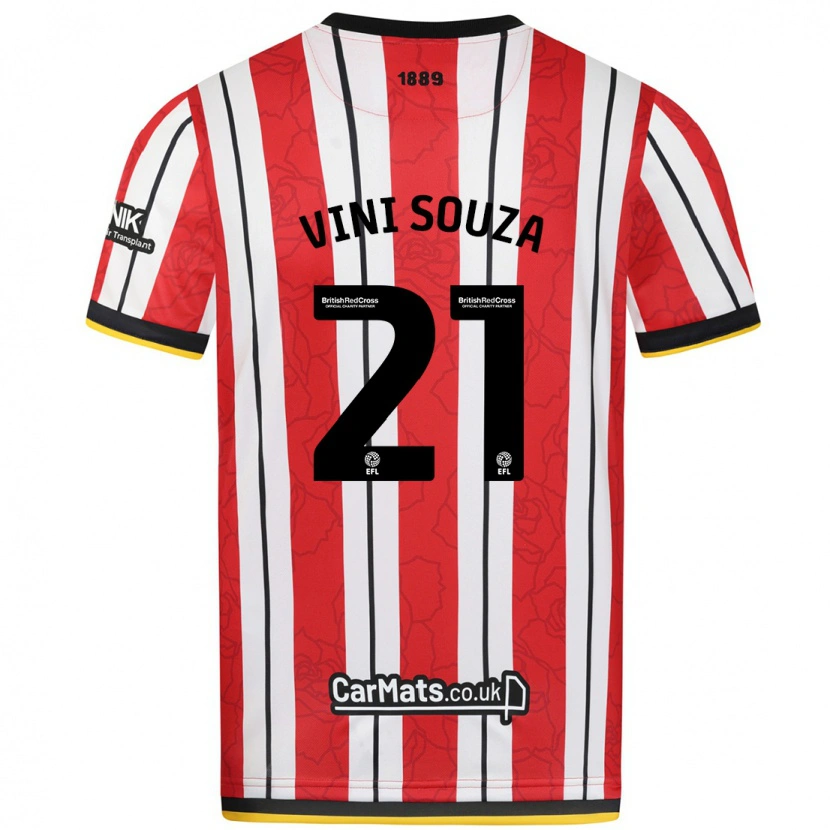 Danxen Herren Vini Souza #21 Rot Weiße Streifen Heimtrikot Trikot 2024/25 T-Shirt Schweiz