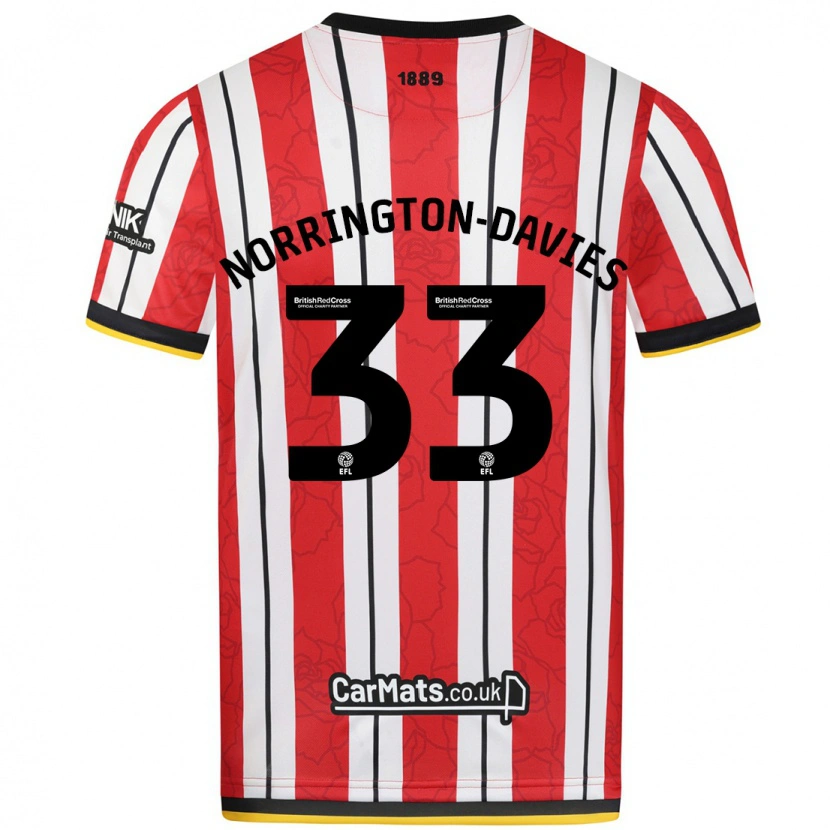 Danxen Herren Rhys Norrington-Davies #33 Rot Weiße Streifen Heimtrikot Trikot 2024/25 T-Shirt Schweiz