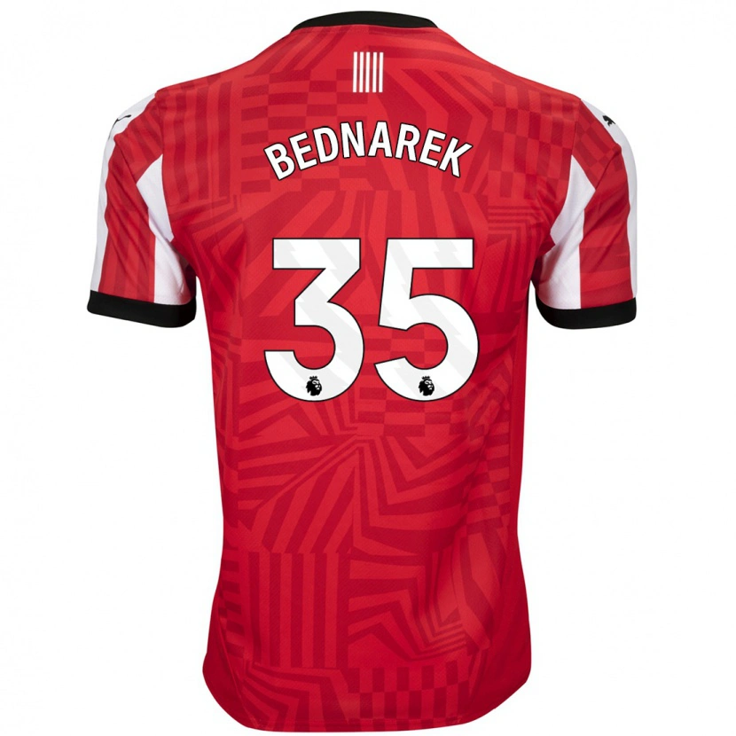 Danxen Herren Jan Bednarek #35 Rot Weiß Heimtrikot Trikot 2024/25 T-Shirt Schweiz