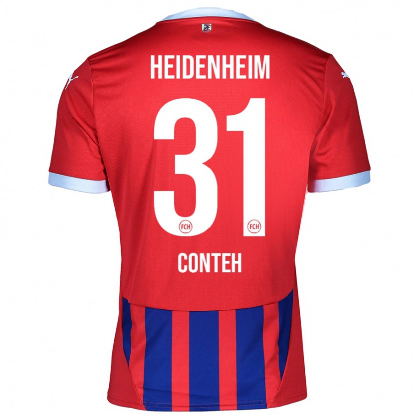 Danxen Herren Sirlord Conteh #31 Rot Blau Heimtrikot Trikot 2024/25 T-Shirt Schweiz