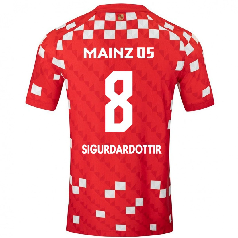 Danxen Herren Heiðrún Sigurðardóttir #8 Weiß Rot Heimtrikot Trikot 2024/25 T-Shirt Schweiz