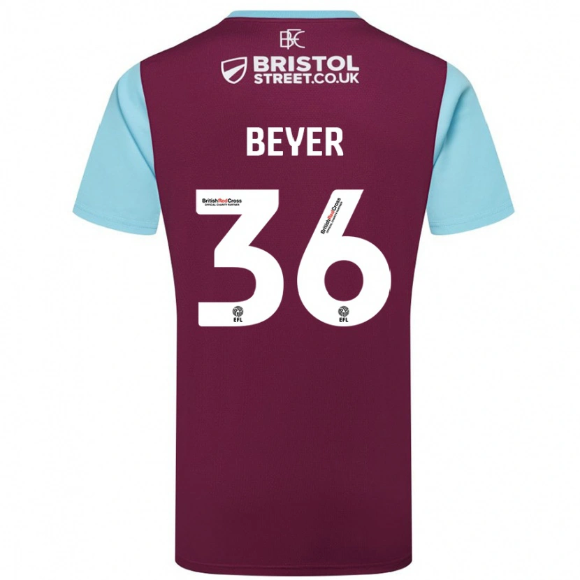 Danxen Herren Jordan Beyer #36 Burgunderrot Himmelblau Heimtrikot Trikot 2024/25 T-Shirt Schweiz