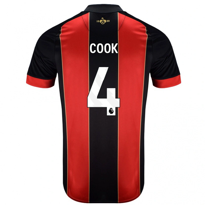 Danxen Herren Lewis Cook #4 Rot Schwarz Heimtrikot Trikot 2024/25 T-Shirt Schweiz
