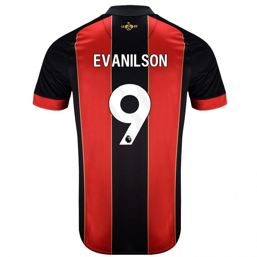 Danxen Herren Evanilson #9 Rot Schwarz Heimtrikot Trikot 2024/25 T-Shirt Schweiz