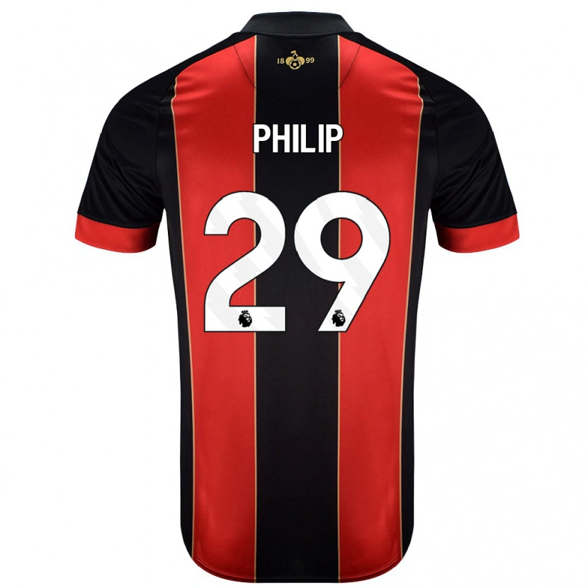Danxen Herren Philip Billing #29 Rot Schwarz Heimtrikot Trikot 2024/25 T-Shirt Schweiz