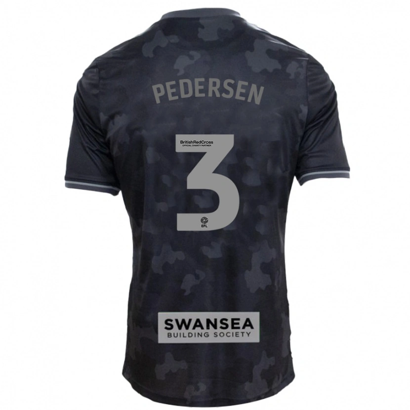 Danxen Herren Kristian Pedersen #3 Schwarz Auswärtstrikot Trikot 2024/25 T-Shirt Schweiz