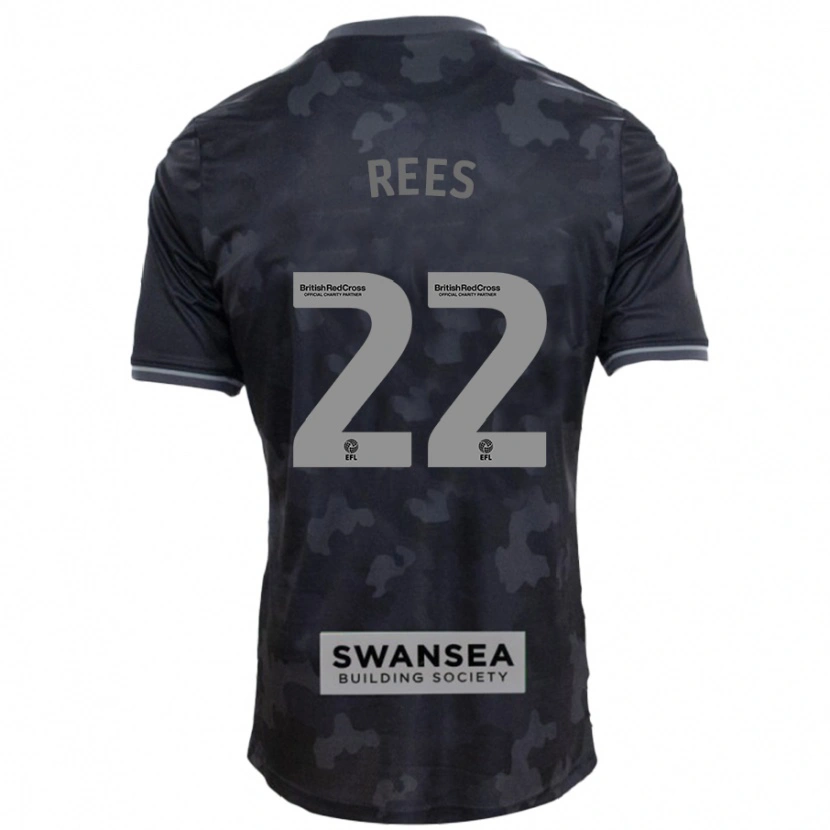 Danxen Herren Nia Rees #22 Schwarz Auswärtstrikot Trikot 2024/25 T-Shirt Schweiz
