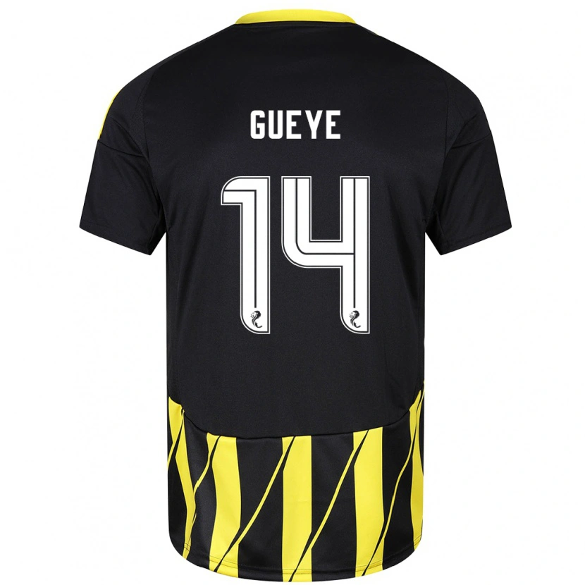 Danxen Herren Pape Habib Guèye #14 Schwarz Gelb Auswärtstrikot Trikot 2024/25 T-Shirt Schweiz