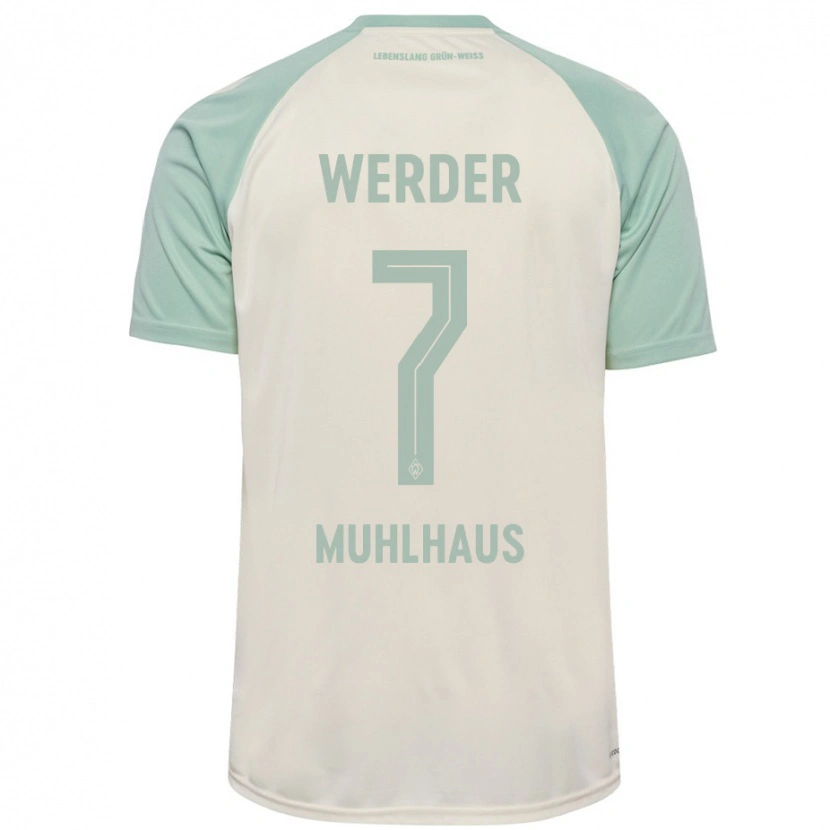 Danxen Herren Larissa Mühlhaus #7 Cremeweiß Hellgrün Auswärtstrikot Trikot 2024/25 T-Shirt Schweiz
