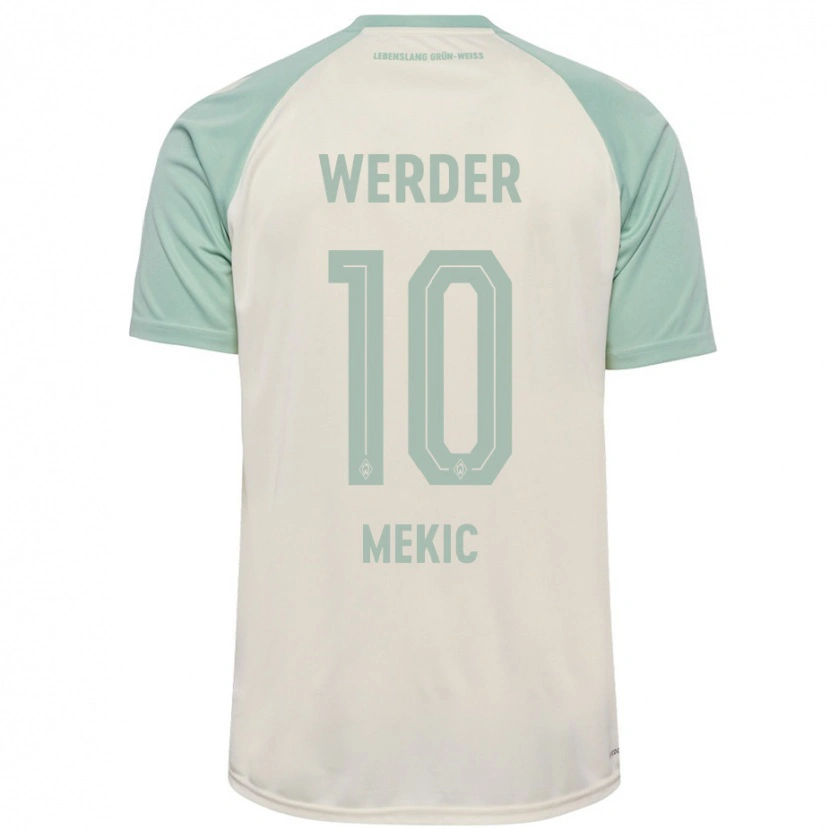 Danxen Herren Elmin Mekic #10 Cremeweiß Hellgrün Auswärtstrikot Trikot 2024/25 T-Shirt Schweiz