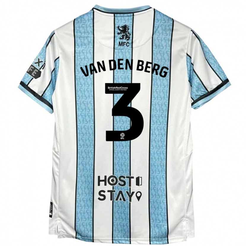 Danxen Herren Rav Van Den Berg #3 Weiß Blau Auswärtstrikot Trikot 2024/25 T-Shirt Schweiz