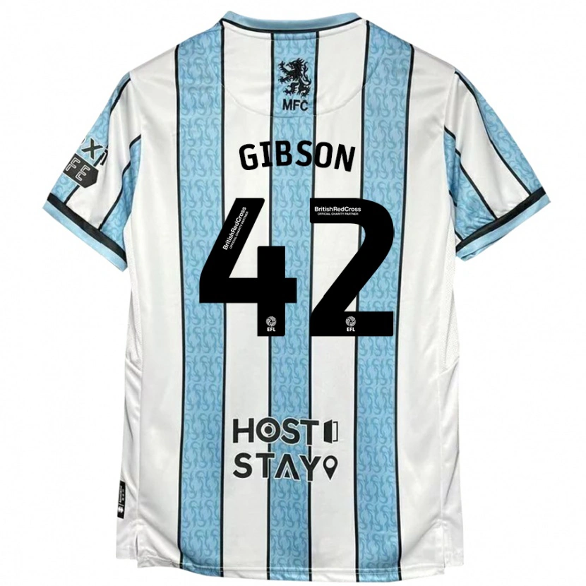 Danxen Herren Joseph Gibson #42 Weiß Blau Auswärtstrikot Trikot 2024/25 T-Shirt Schweiz