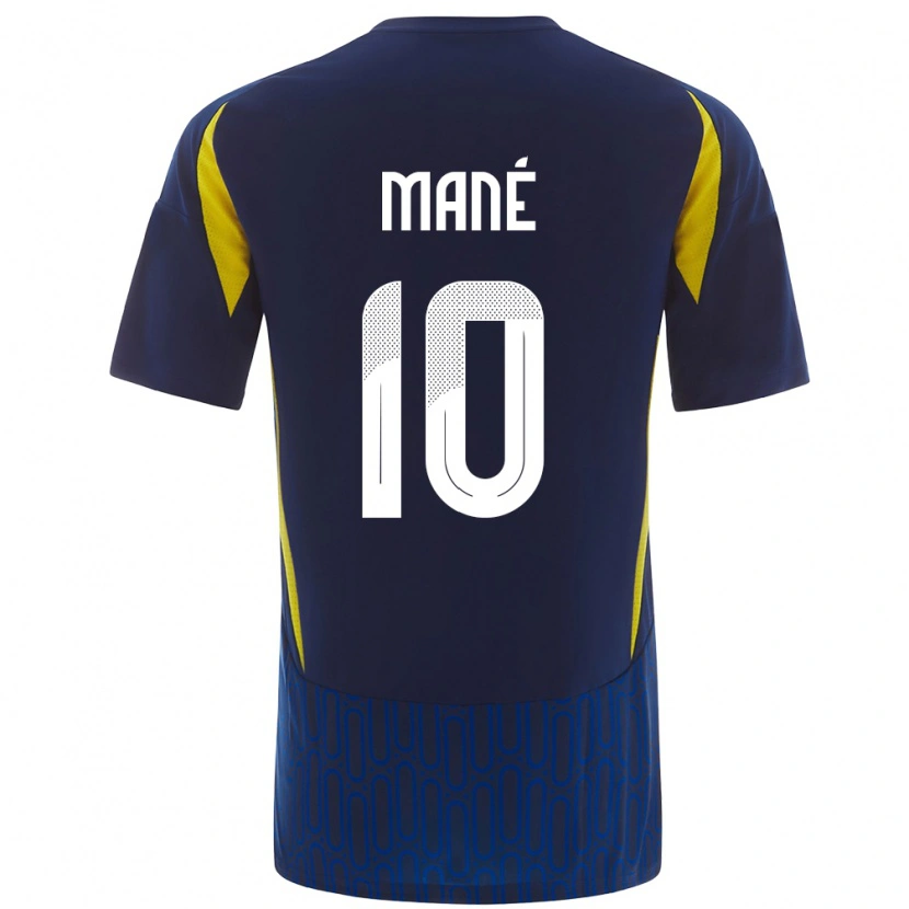 Danxen Herren Sadio Mané #10 Blau Gelb Auswärtstrikot Trikot 2024/25 T-Shirt Schweiz