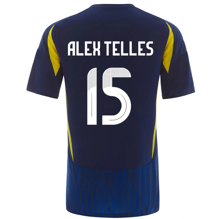 Danxen Herren Alex Telles #15 Blau Gelb Auswärtstrikot Trikot 2024/25 T-Shirt Schweiz
