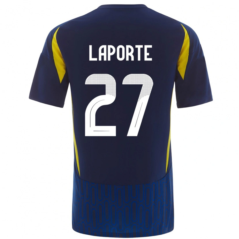 Danxen Herren Aymeric Laporte #27 Blau Gelb Auswärtstrikot Trikot 2024/25 T-Shirt Schweiz