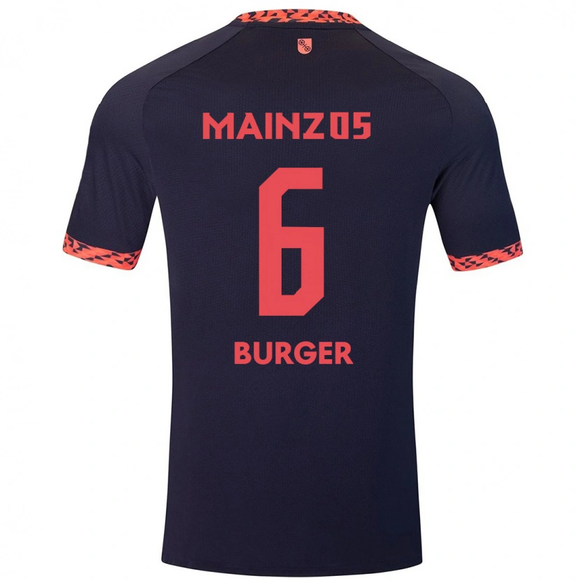 Danxen Herren Korbinian Burger #6 Blau Korallenrot Auswärtstrikot Trikot 2024/25 T-Shirt Schweiz
