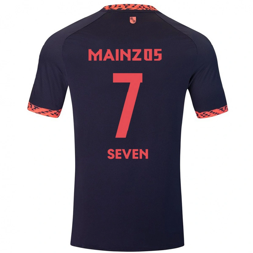 Danxen Herren Justin Seven #7 Blau Korallenrot Auswärtstrikot Trikot 2024/25 T-Shirt Schweiz