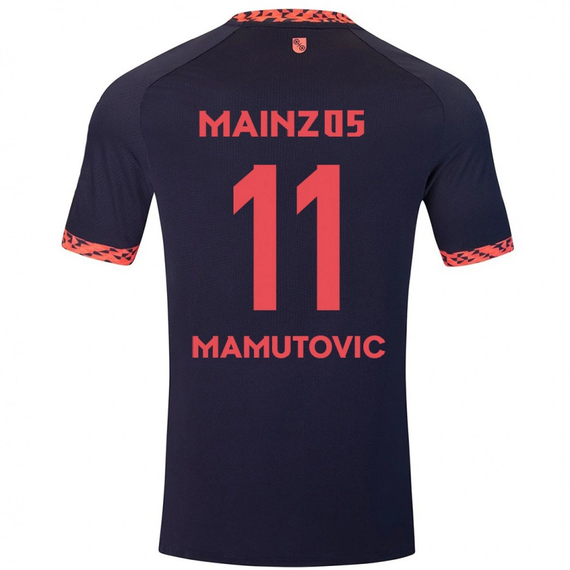 Danxen Herren David Mamutovic #11 Blau Korallenrot Auswärtstrikot Trikot 2024/25 T-Shirt Schweiz
