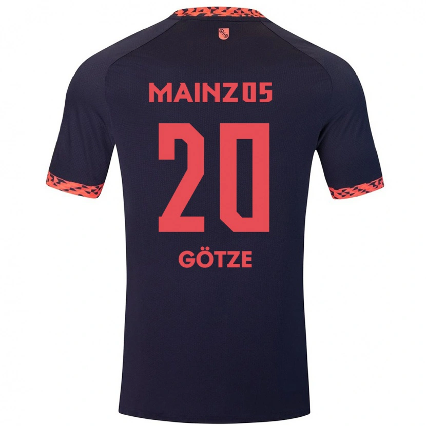 Danxen Herren Justus Götze #20 Blau Korallenrot Auswärtstrikot Trikot 2024/25 T-Shirt Schweiz