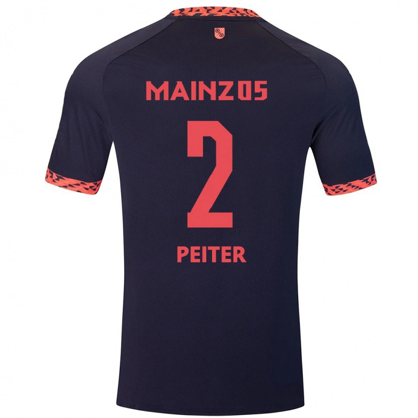 Danxen Herren Chiara Peiter #2 Blau Korallenrot Auswärtstrikot Trikot 2024/25 T-Shirt Schweiz