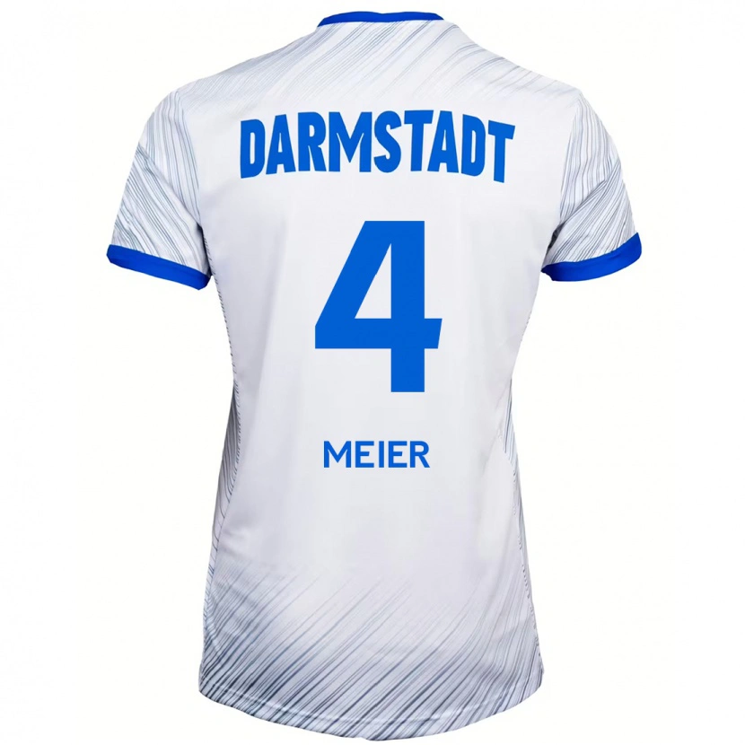 Danxen Herren Mark Meier #4 Weiß Blau Auswärtstrikot Trikot 2024/25 T-Shirt Schweiz