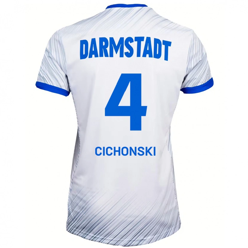 Danxen Herren Florian Cichonski #4 Weiß Blau Auswärtstrikot Trikot 2024/25 T-Shirt Schweiz