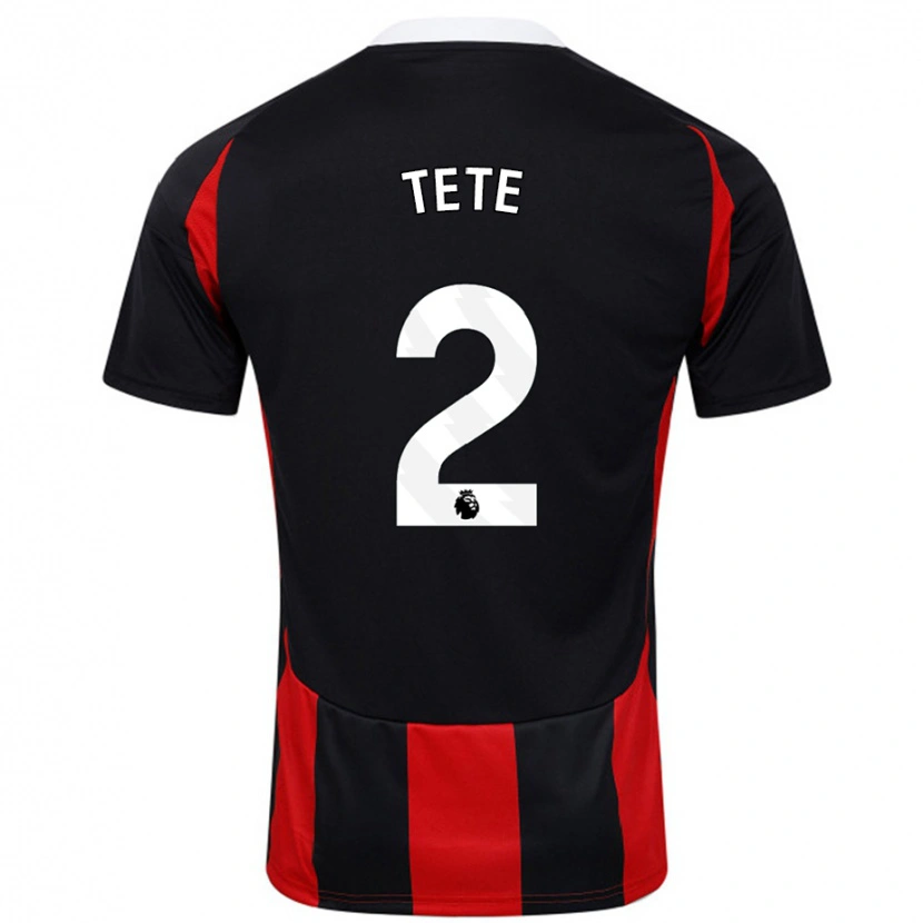Danxen Herren Kenny Tete #2 Schwarz Rot Auswärtstrikot Trikot 2024/25 T-Shirt Schweiz