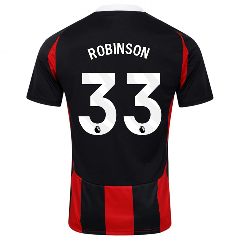 Danxen Herren Antonee Robinson #33 Schwarz Rot Auswärtstrikot Trikot 2024/25 T-Shirt Schweiz