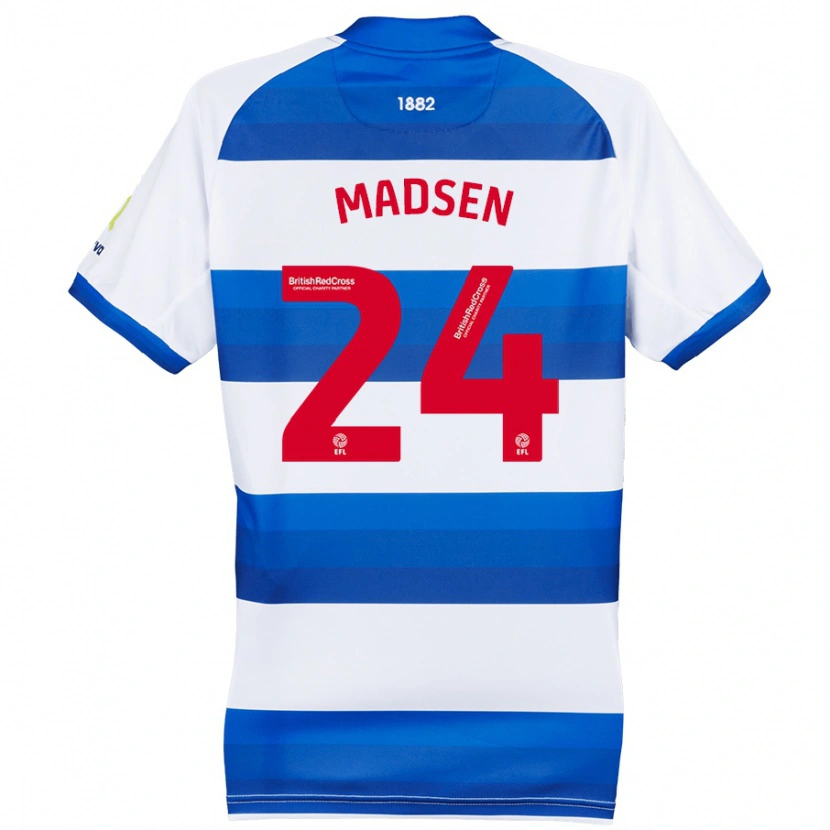 Danxen Damen Nicolas Madsen #24 Weiß Blau Heimtrikot Trikot 2024/25 T-Shirt Schweiz