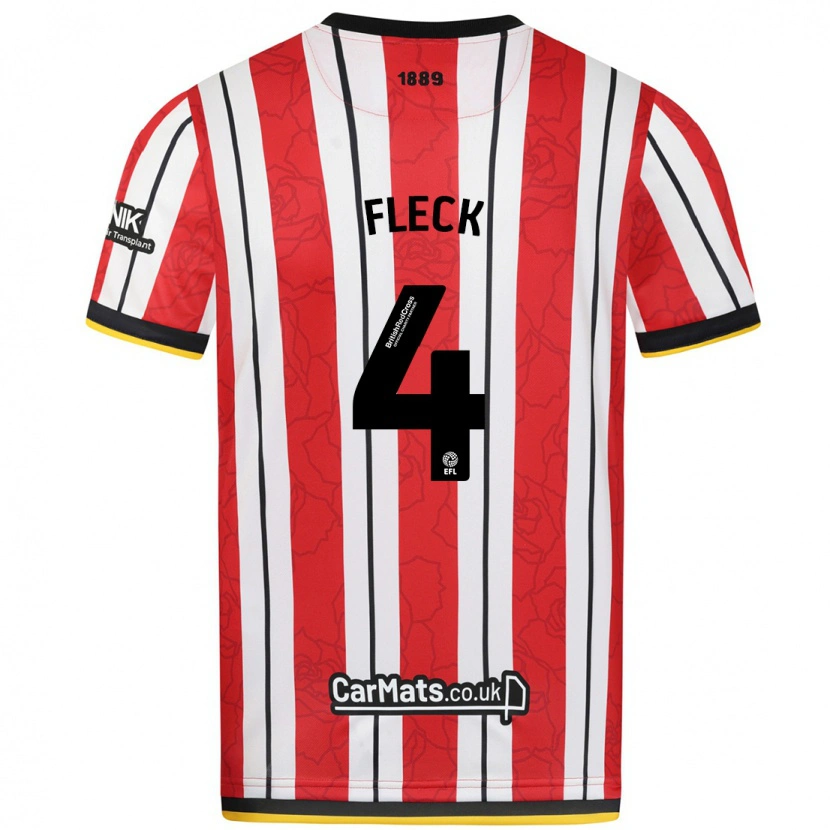 Danxen Damen John Fleck #4 Rot Weiße Streifen Heimtrikot Trikot 2024/25 T-Shirt Schweiz