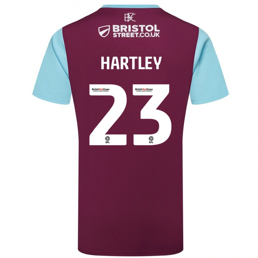 Danxen Damen Naomi Hartley #23 Burgunderrot Himmelblau Heimtrikot Trikot 2024/25 T-Shirt Schweiz