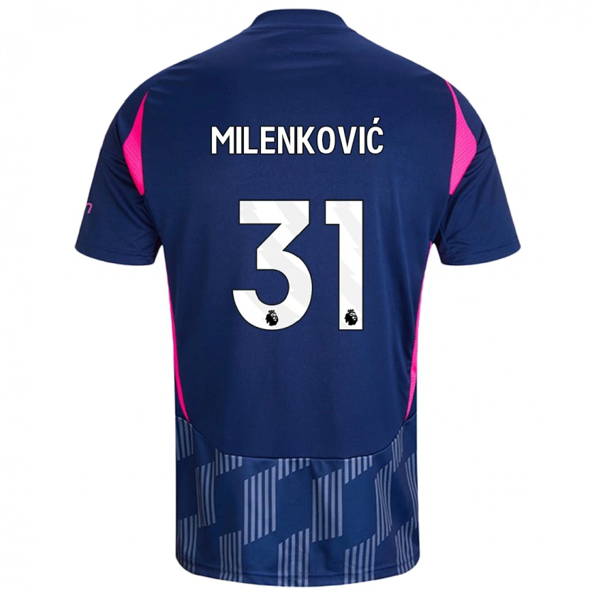 Danxen Damen Nikola Milenković #31 Königsblau Rosa Auswärtstrikot Trikot 2024/25 T-Shirt Schweiz